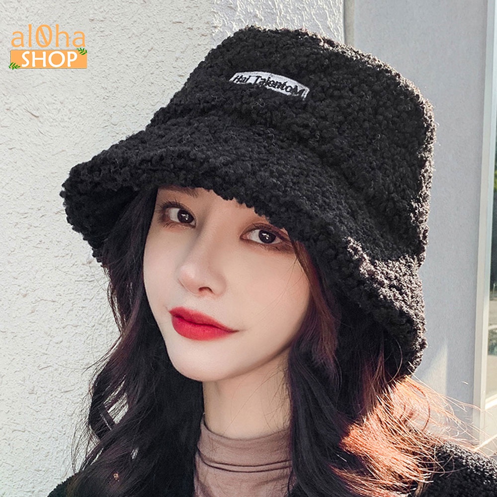 Nón bucket lông cừu - mũ tai bèo Ulzzang phong cách Hàn - al0ha Shop