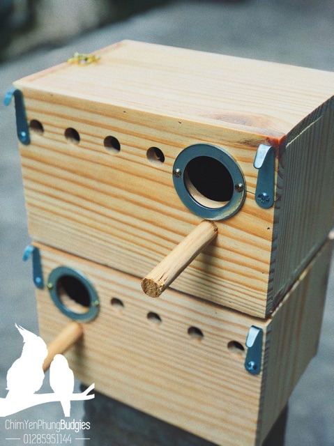 Tổ đẻ chim Yến Phụng có ngăn rút &amp; ốp vòng kim loại.