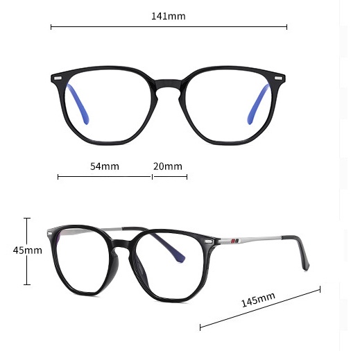 Kính chống ánh sáng xanh đa giác nam nữ TR6910