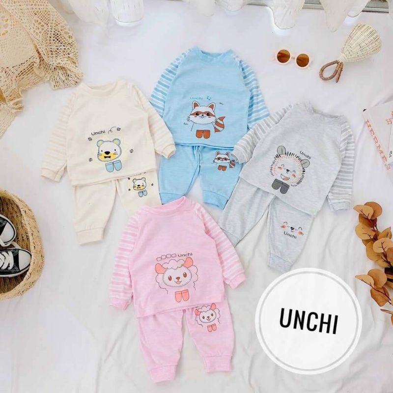 Bộ dài cotton dày vừa Unchi