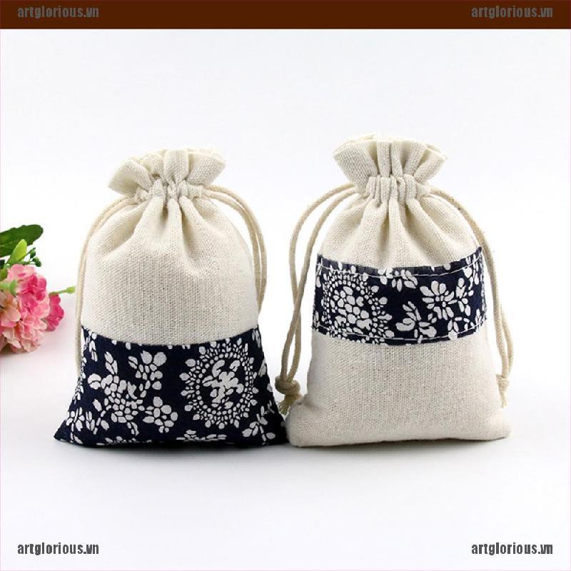 Bộ 2 Túi Vải Cotton Đựng Trang Sức Thủ Công