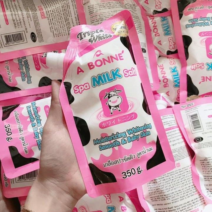 Muối Tắm Trắng SPA BONE' (A Bone' Spa Milk Salt) Thái Lan - Muỗi Tắm Trắng Da Con Bò Hồng - HÀNG CHÍNH HÃNG
