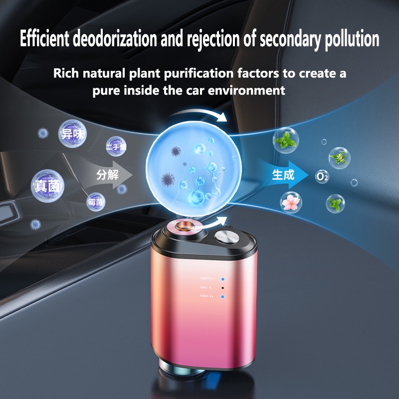 Máy Khuếch Tán Tinh Dầu Khuếch Tán Hương Thơm Thông Minh Không Dây Sạc USB Cho Xe Hơi