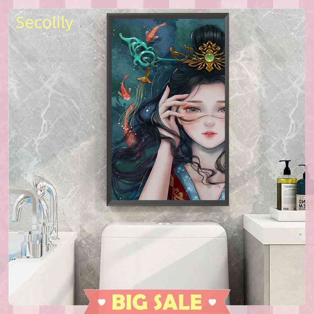 Bộ Tranh Thêu Chữ Thập Thủ Công Hình Nàng Tiên Cá Vàng 11CT 35x55cm