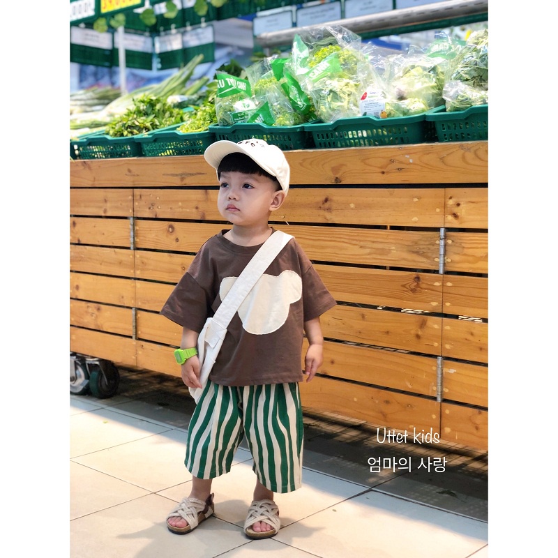ÁO THUN HÌNH GẤU HÀN XẺNG 2255 DÀNH CHO BÉ GÁI VÀ BÉ TRAI CỰC KỲ ĐẸP