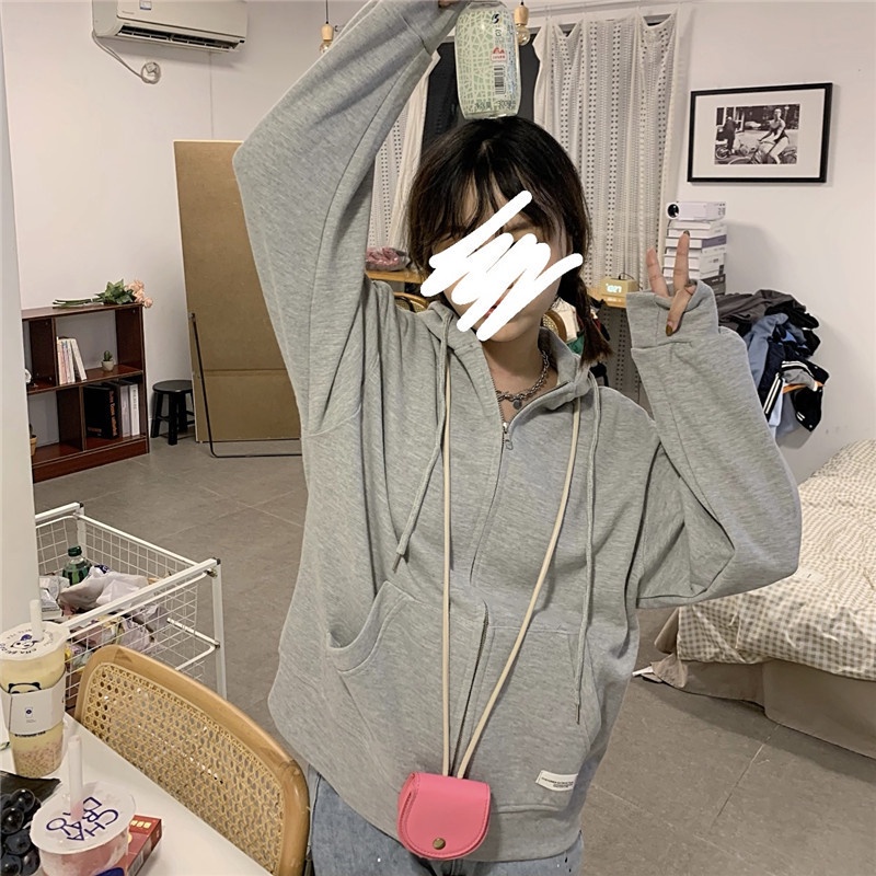 Áo Hoodie Dáng Rộng Màu Sắc Thời Trang Hàn Quốc