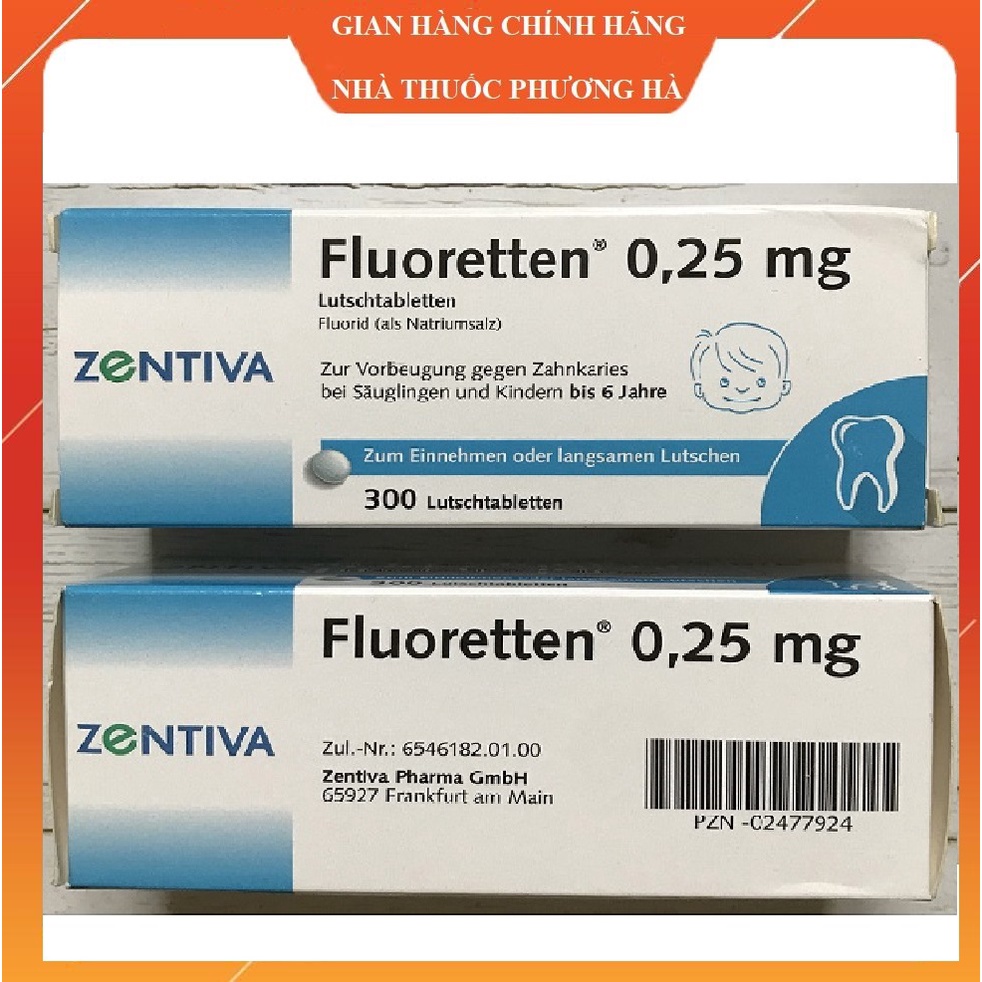 Viên ngậm Flo ngăn ngừa sâu răng và hình thành mảng bám Fluoretten 0.25mg ( Đức)