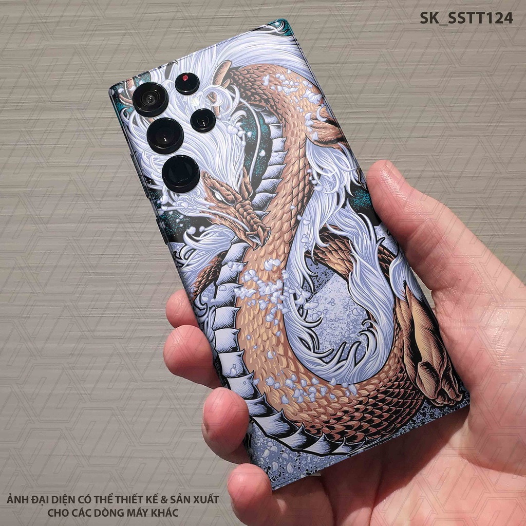 Miếng Dán Skin Rồng Trắng Chất Liệu 3M Dành Cho Samsung Fold 4 |SK_SSTT124| Film Nhập Khẩu, Khuôn Cắt CNC Chuẩn Chi Tiết
