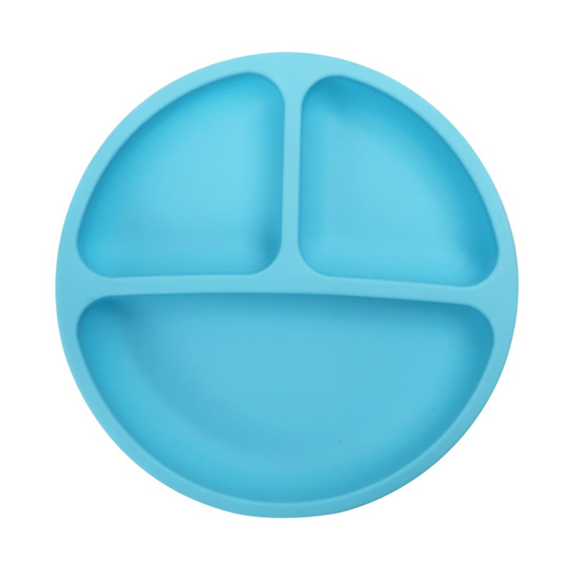 Đĩa Ăn Silicone Chia 3 Ngăn Không BPA Dành Cho Bé Trai Gái