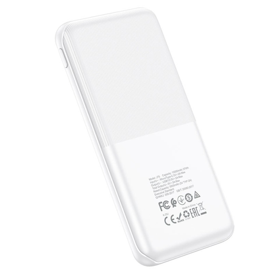 Pin dự phòng Hoco J75 10.000mAh 2 cổng USB màn hình LED Dành cho điện thoại iP Huawei Samsung Oppo Realme