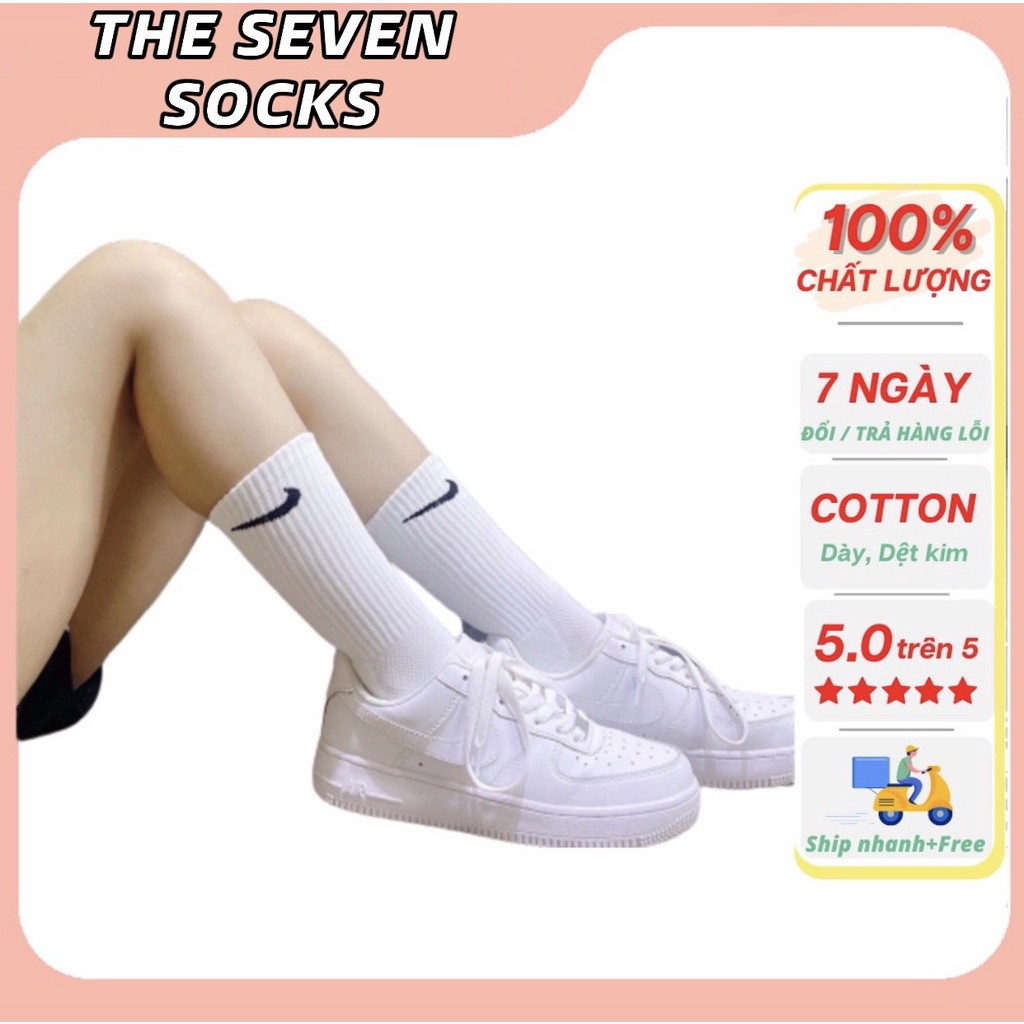 Tất Nike Cao Cổ Dệt Kim Tất Cổ Cao Unisex Khử Mùi Vải Cotton Cao Cấp Kiểu Dáng Hàn Quốc