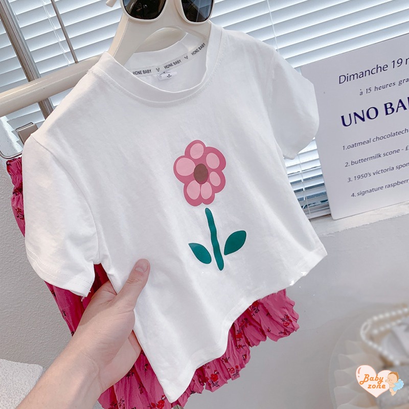 Set Áo Hoa Và Chân Váy Xếp Ly Phong Cách Hàn Quốc Cho Bé Gái