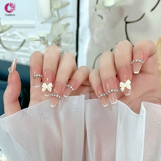 Bộ 24 Móng Tay Giả Dáng Dài Đính Đá Thời Trang Cho Nữ