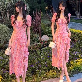 ĐẦM MAXI HOA CỔ U XẺ BÈO (KÈM VIDEO HÌNH THẬT)