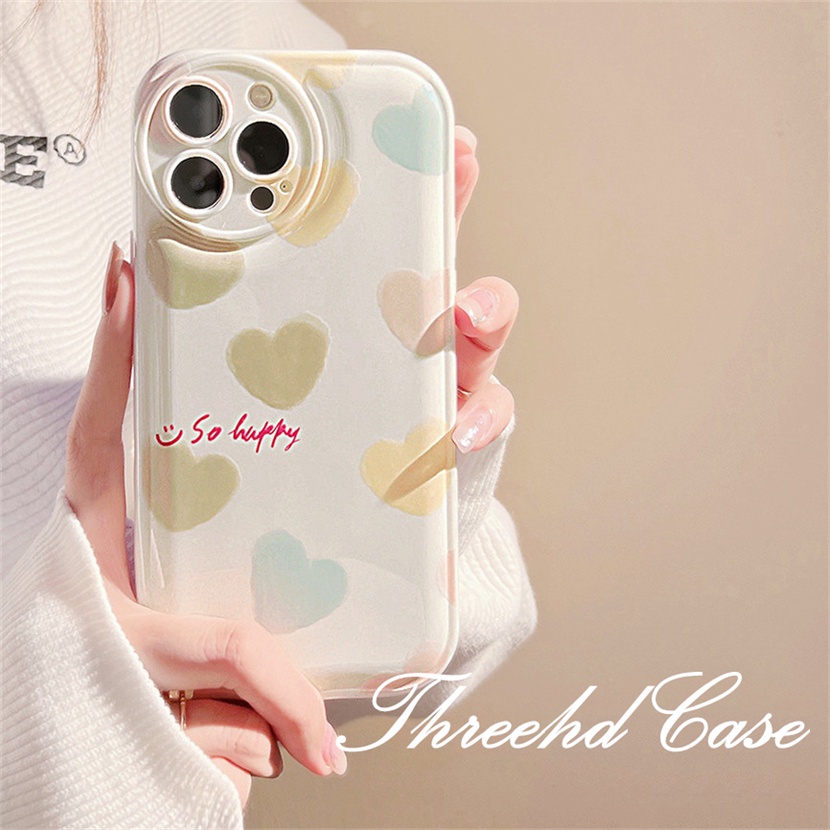 Ốp Điện Thoại TPU Mềm Đệm Khí Chống Rơi In Hình Trái Tim Cho iPhone 14 13 12 11 Pro Max SE 2020 X Xr Xs Max 8 7 6 6s Plus