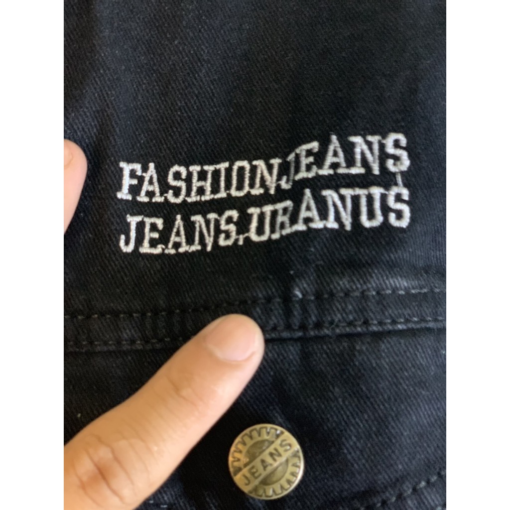 Áo Khoác Jeans Nam,[kèm ảnh thật] Áo khoác bò nam đen phối thêu của two