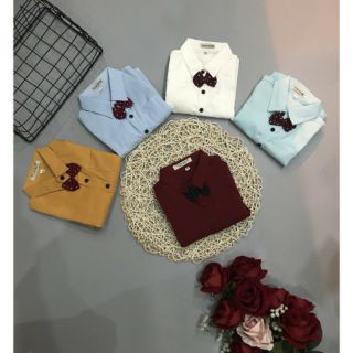 Sơ Mi Dài Tay Cổ Nơ Cho Bé Trai