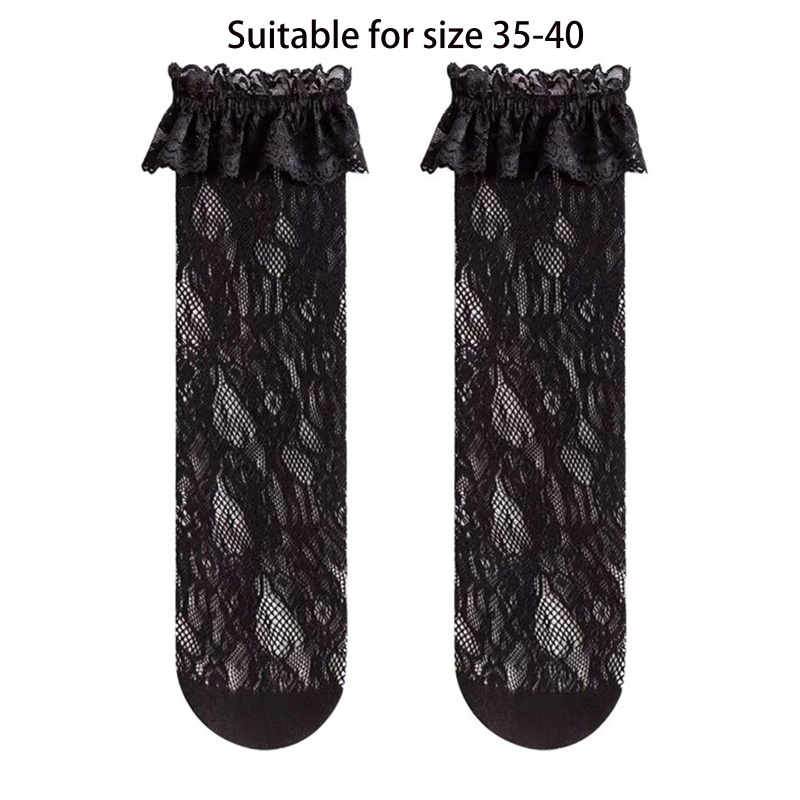 Tất Lưới Phối Ren Co Giãn Phong Cách Lolita Dễ Thương Cho Nữ