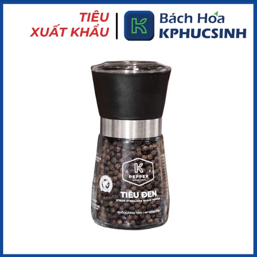 Tiêu đen sạch nguyên chất K Pepper 90g kèm cối xay tiêu tiện lợi KPHUCSINH - Hàng Chính Hãng