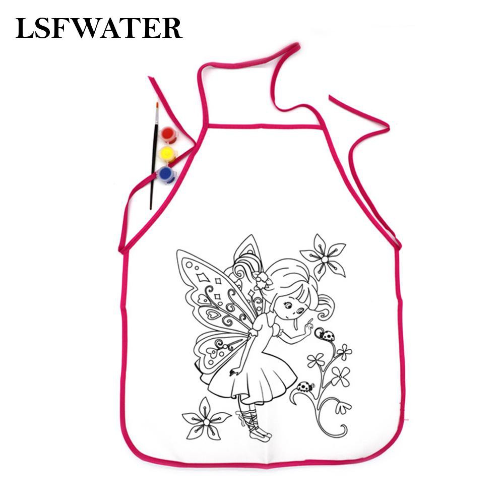 lsfwater77 Kids Children Oil Painting Graffiti Apron DIY Apron Kit Acrylic Paint Kitchen Art Class Vintage
