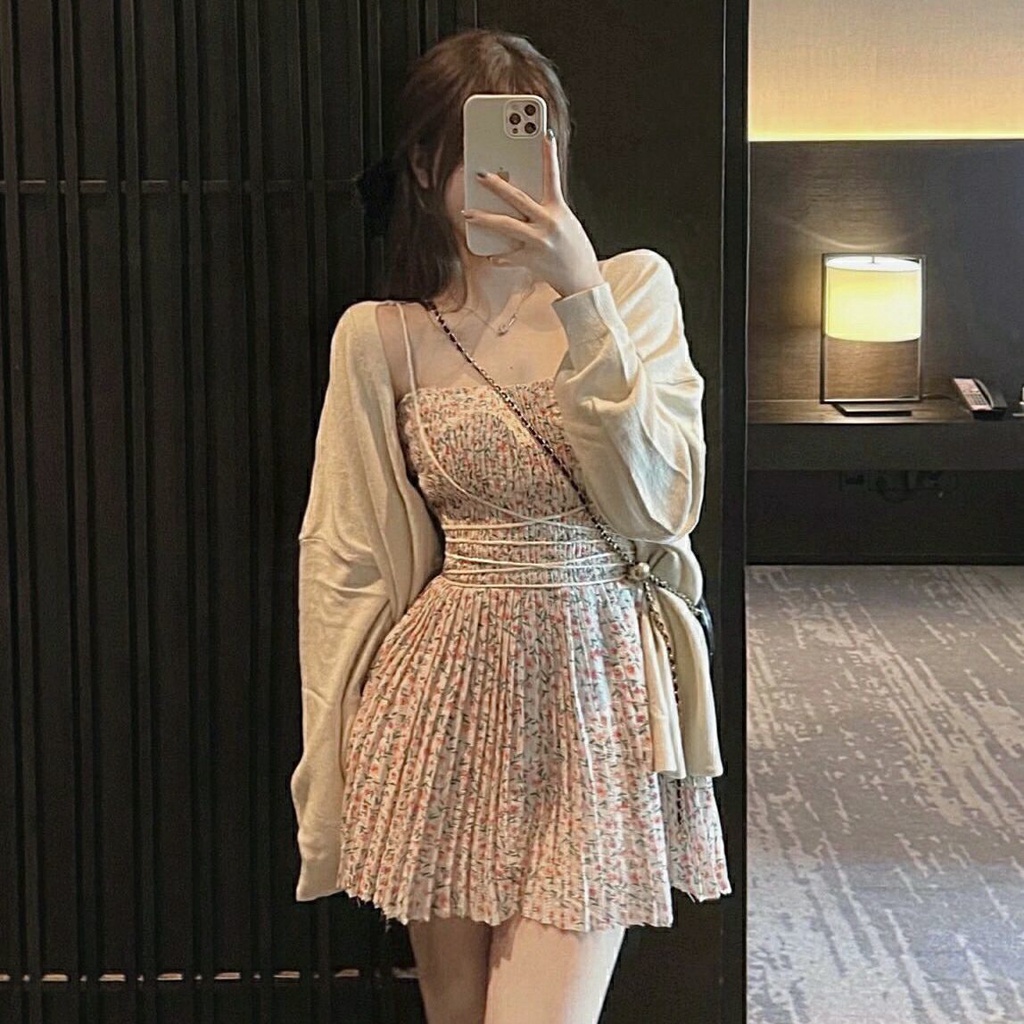 Áo Khoác Cardigan Dệt Kim Màu Sắc Tinh Khiết Thời Trang Xuân Thu Phong Cách Pháp