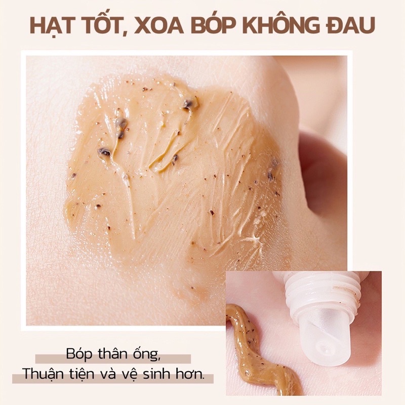 Tẩy da chết môi chiết xuất bơ/đào/cà phê chứa vitamin E dưỡng ẩm chống lão hóa xóa mờ nếp nhăn