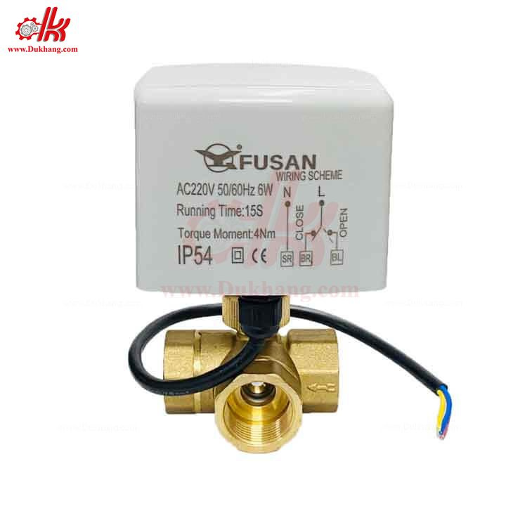 Van bi điện 3 ngã thau BVE - Van khóa đóng mở nước ba ngã bằng motor điện
