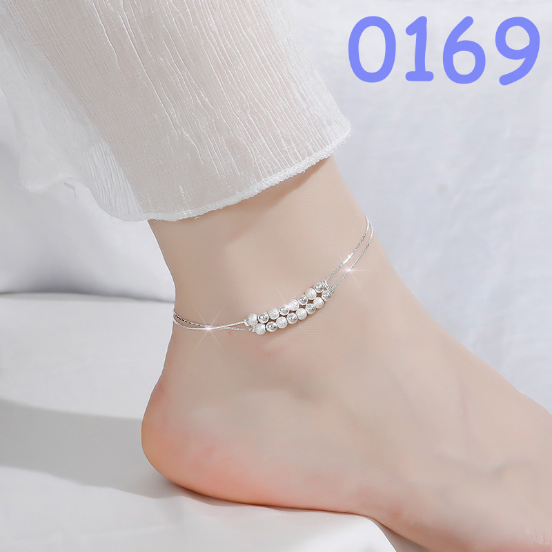 Lắc chân nữ thời trang màu bạc cho tiệc trên biển