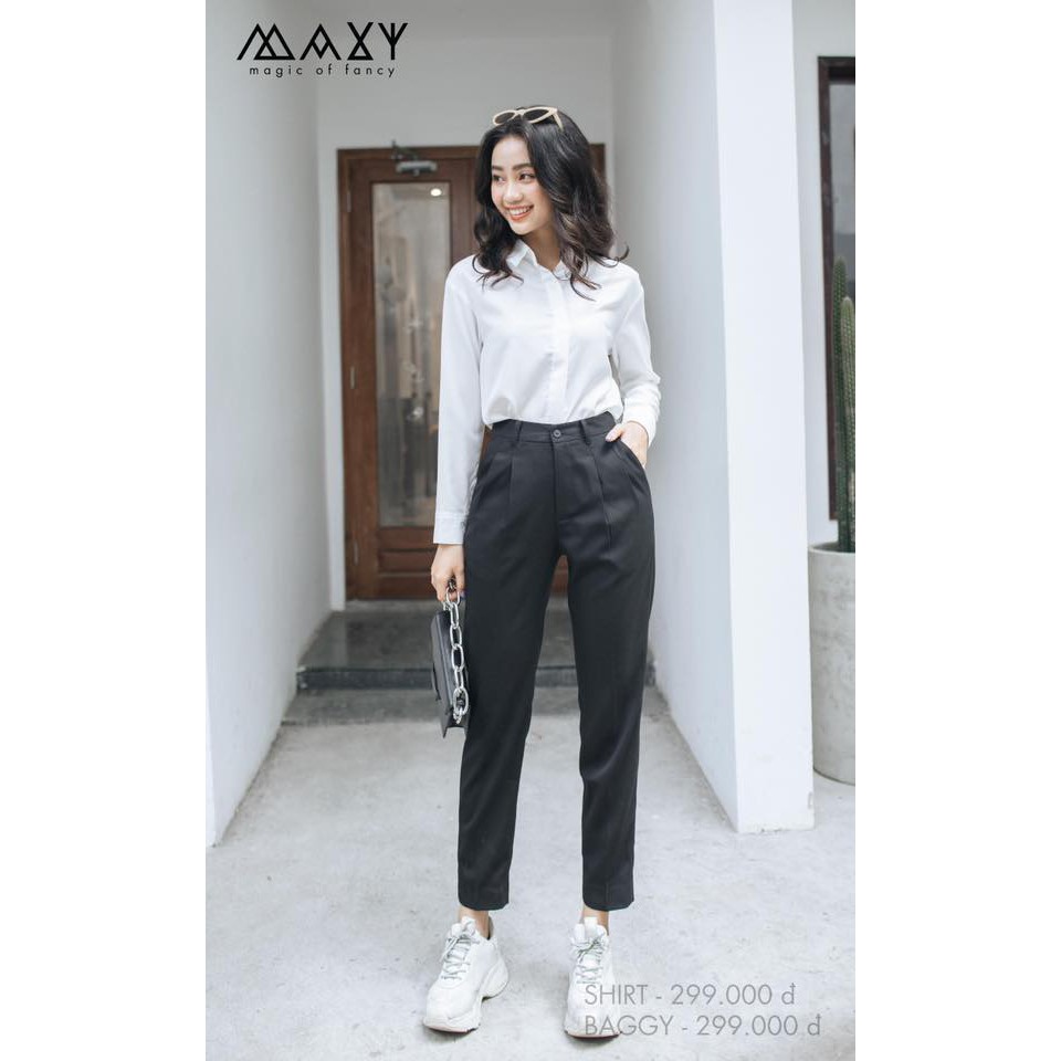 Quần baggy công sở màu đen black baggy Maxy Workshop | BigBuy360 - bigbuy360.vn