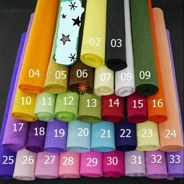 Giấy nhún,Giấy Gấp hoa,giấy nhăn 50x250cm