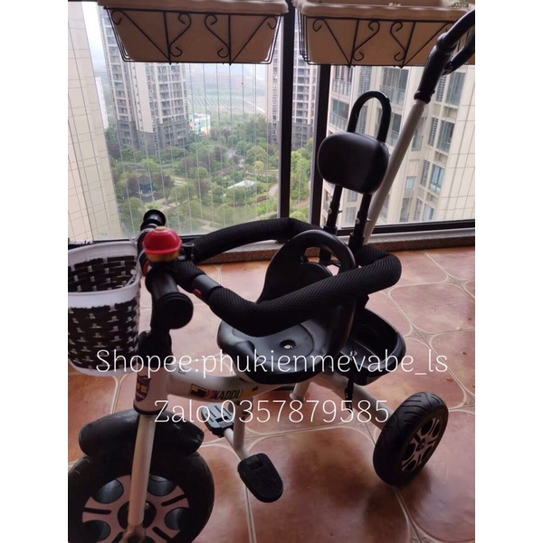 Khung bảo vệ có vòng, tựa lưng lắp vào xe đạp 3 bánh trẻ em