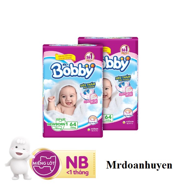 Miếng Lót Bobby Fresh Newborn NB1-64 Miếng Dành Cho Trẻ Dưới 1 Tháng Tuổi