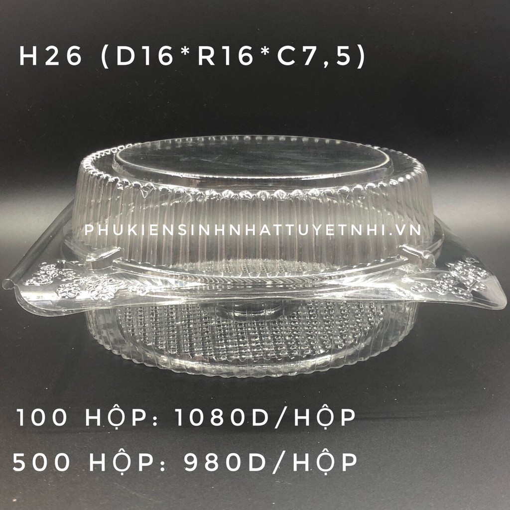 100 Hộp nhựa trong H26 đựng thực phẩm