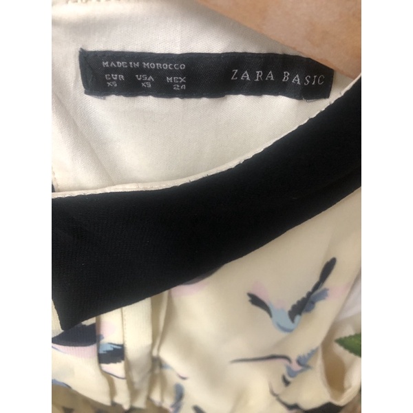 Pass đầm Zara vàng nhạt in hình chim