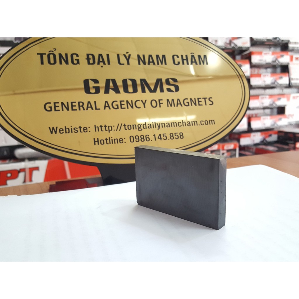 Nam châm Ferrite 75x50x10mm, nam châm đen khối to tách lọc sắt