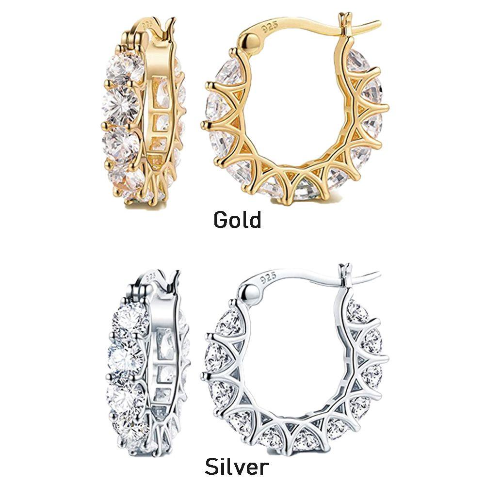 Bông Tai Dạng Vòng Phối Ren Sang Trọng Không Gây Dị Ứng