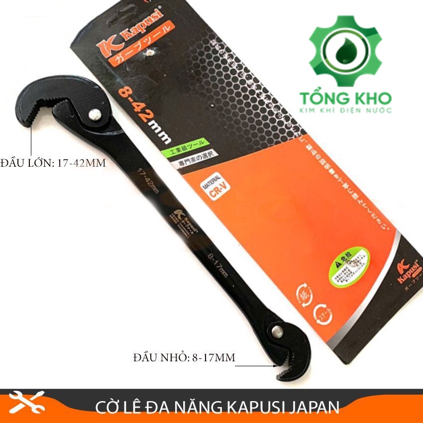 Cờ lê đa năng Kapusi Japan mở ốc từ 8-42mm thuận tiện - Mỏ lết chính hãng Nhật Bản siêu bền - Tổng kho kim khí điện nước