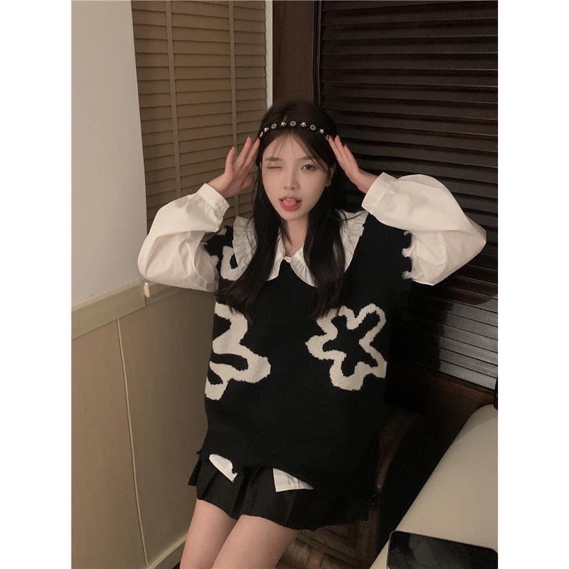 SET ÁO GILE LEN HOẠ TIẾT HOA - ÁO SƠ MI