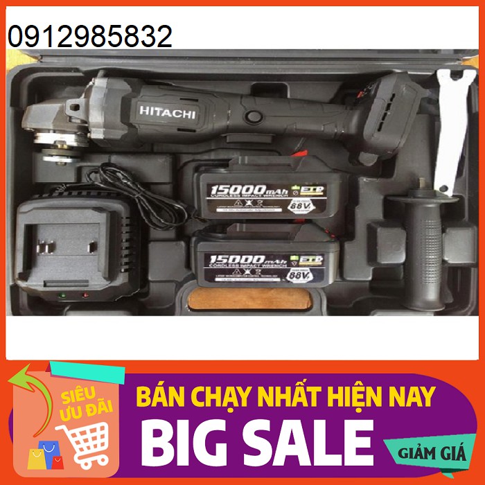 Máy Mài Pin HITACHI 118V - Không Chổi Than [ FULL BOX + BH 12 Tháng ] - Máy Cắt Cầm Tay - 2 PIN 4.9