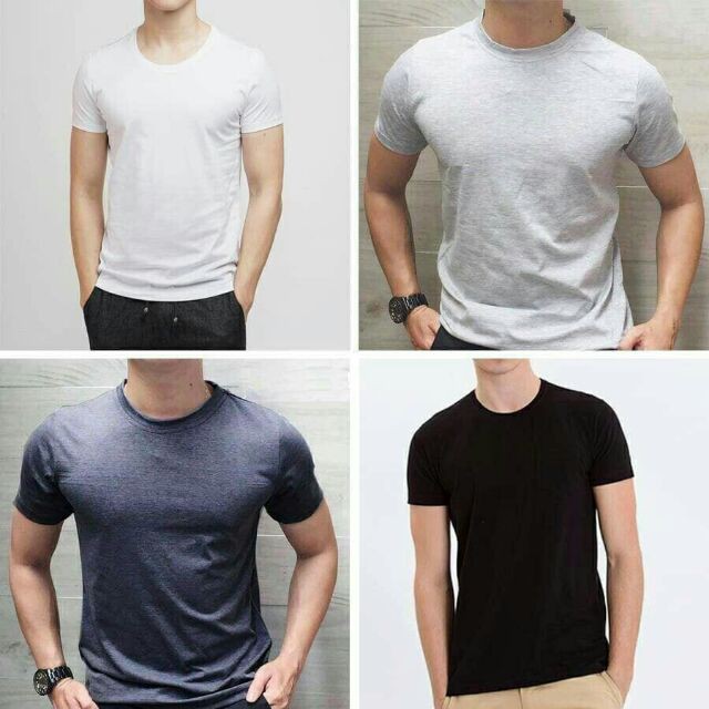 Áo phông nam trơn cotton hàng vnxk từ 55-70kg(cổ tròn)