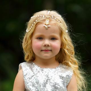 Children's Forehead Chain Braiding Hair Chain Girl Baby Alloy Coiled Headwear Hair Ornament Little Girl Princess Accessories