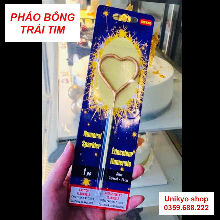 Pháo bông sinh nhật hình trái tim siêu Cute