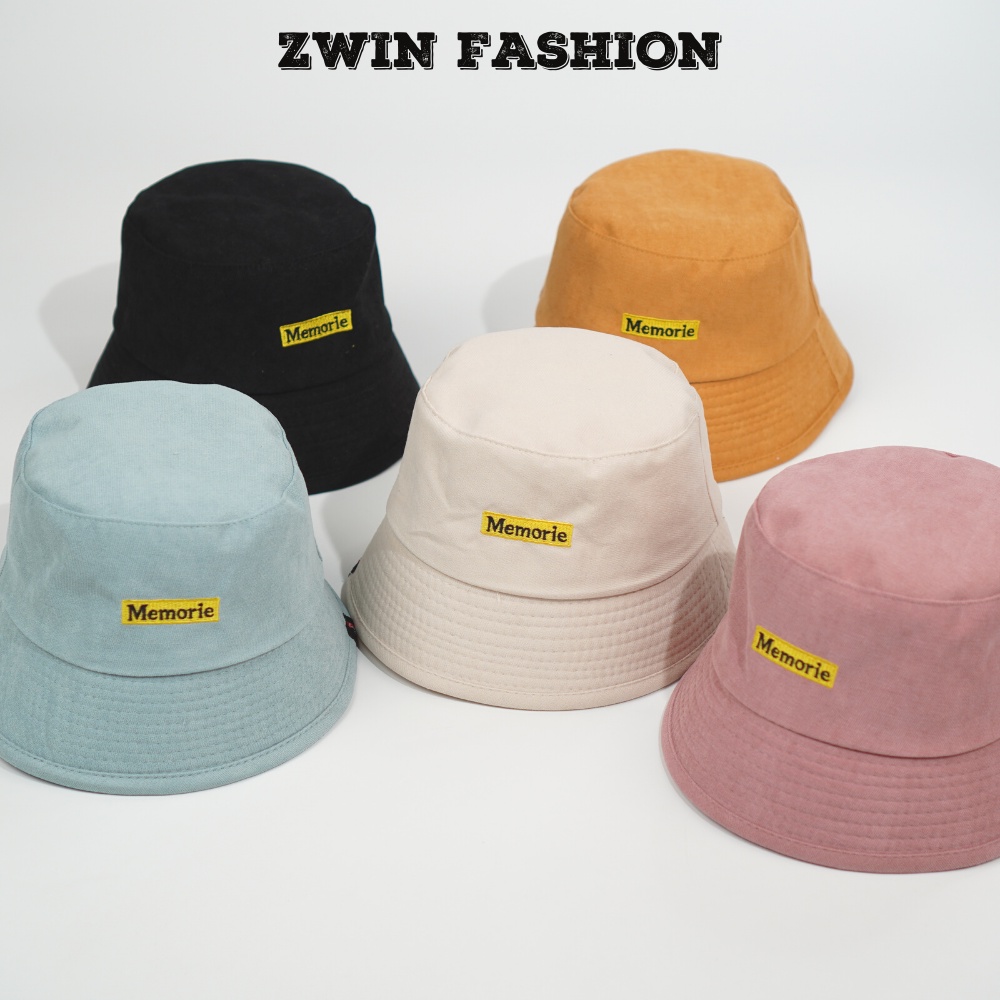 Nón tai bèo ❤️ Mũ bucket vành tròn thêu chữ MEMORIE chất nỉ cao cấp form đẹp unisex nam nữ - N37