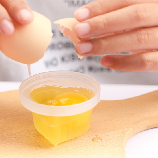 Khuôn hấp trứng, làm bánh, đậu hũ non cho bé (bộ 4 khuôn kèm chổi phết silicon) DC16