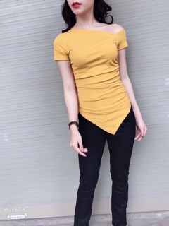 [Xả hàng] Áo vạt chéo nhọn lệch vai