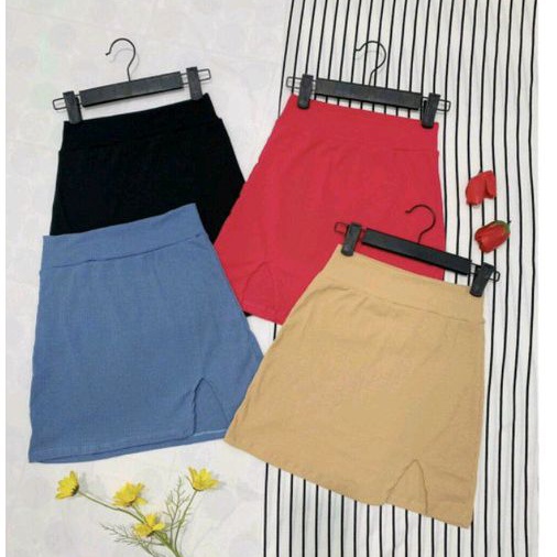 Chân váy xẻ 1 bên thun gân co dãn tốt (A15