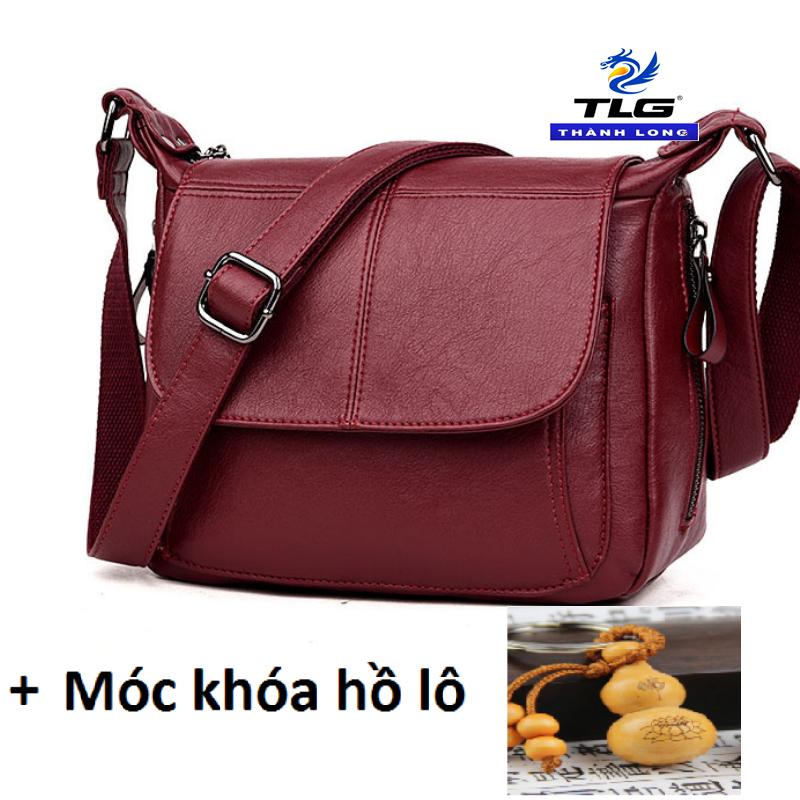 Túi xách nữ da thật, túi đeo chéo nữ Đồ Da Thành Long TLG 208238 + móc khóa hồ lô cao cấp - không thể rẻ hơn