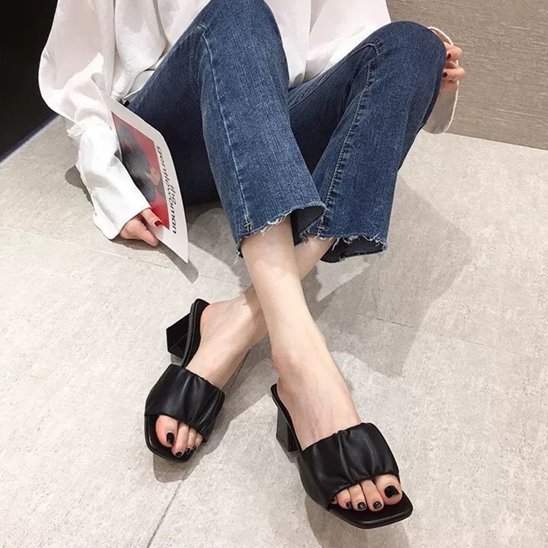 Ielgy Dép Sandal Hở Ngón Gót Dày Thời Trang Đi Biển Mùa Hè Cho Nữ