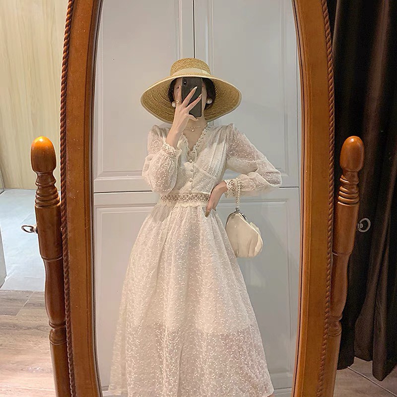 [Mã FATHANG5 giảm 10K đơn 50K] [HÀNG QCCC] - Váy ulzzang tiểu thư tay dài vintage - K05 - jannahouse | BigBuy360 - bigbuy360.vn