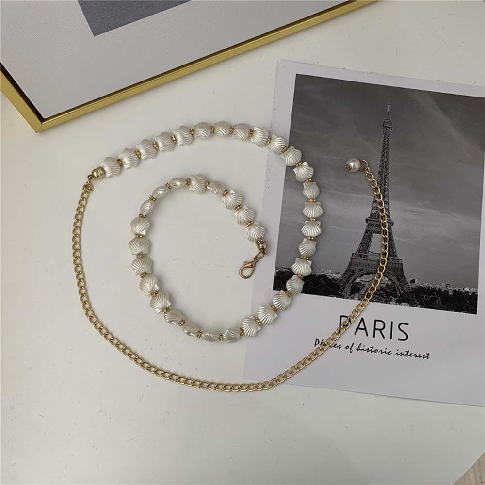 Thắt Lưng Mỏng Đính Ngọc Trai Giả Phối Tua Rua Thời Trang Hàn Quốc Cho Nữ